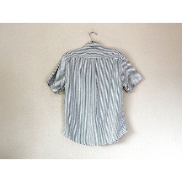 Everlane Striped Short Sleeve Button Down Shirt, Size Medium - Picture 4 of 4